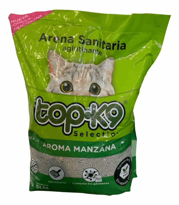 ARENA TOPK9 AGLUT MANZANA 4KG