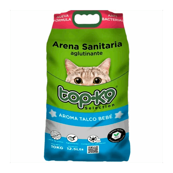 ARENA TOPK9 AGLUT TALCO BEBE 10KG