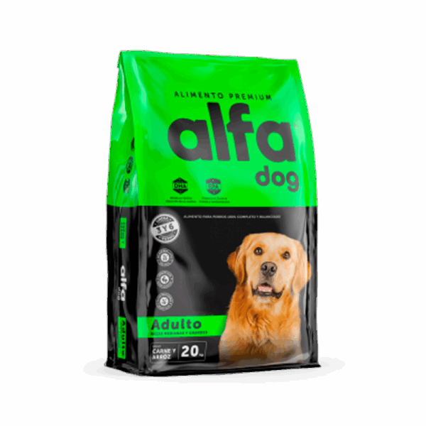 ALFA DOG PREMIUM ADULTO RAZA MEDIANOS Y GRANDES 20KG