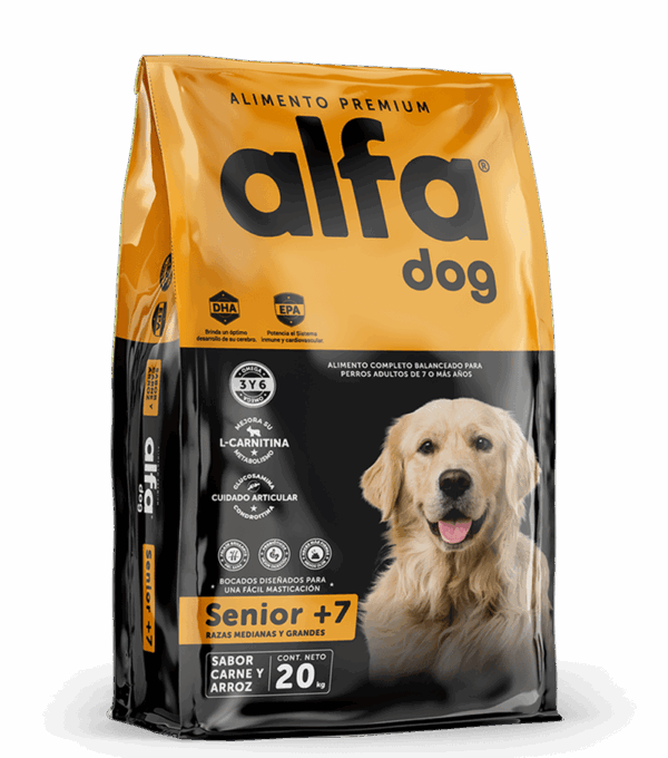 ALFA DOG PREMIUM ADULTO SENIOR 7+ RAZA MEDIANAS Y GRANDES